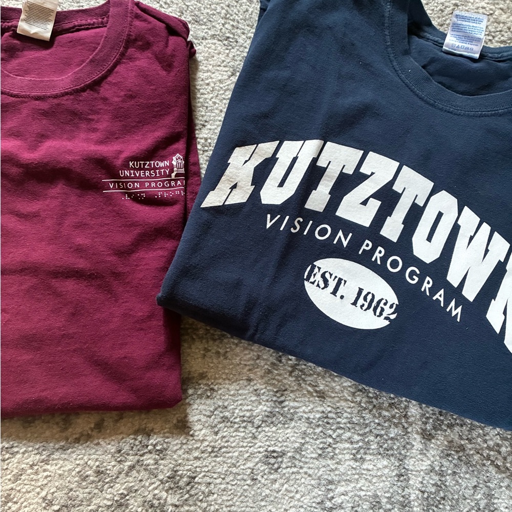 Kutztown University Vision Program Hanes Maroon/Navy T-Shirts Large